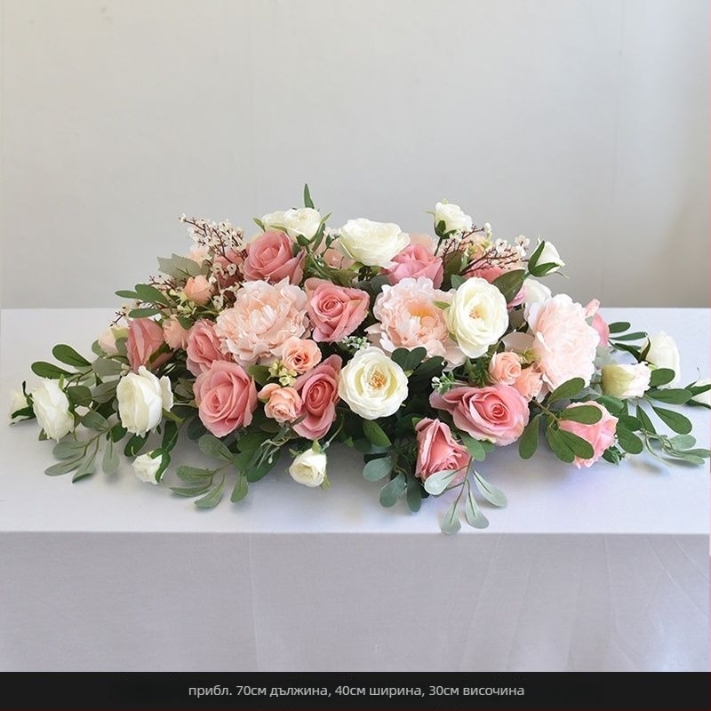 Изкуствено цвете за маса – център за маса с принт маргаритки, флокиране, за сватби