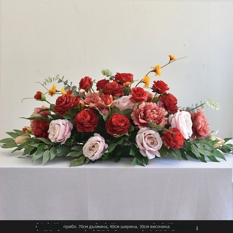 Изкуствено цвете за маса – център за маса с принт маргаритки, флокиране, за сватби