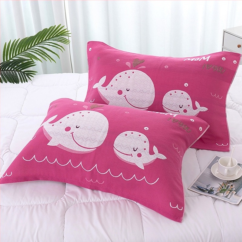 Четирислоен марлен възглавничен кърпич с джакардов принт | меко усещане | персонализирано отпечатване на лого | подходящ за всички