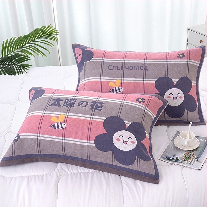 Четирислоен марлен възглавничен кърпич с джакардов принт | меко усещане | персонализирано отпечатване на лого | подходящ за всички