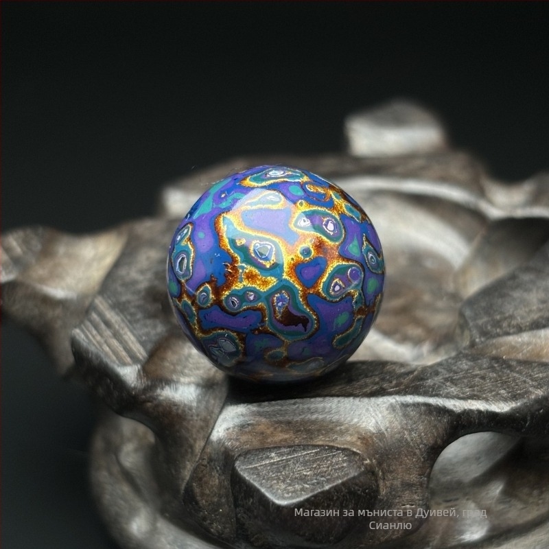 Дървена гривна в китайски стил, ръчна изработка, мъниста Буда с перламутрово инкрустиране