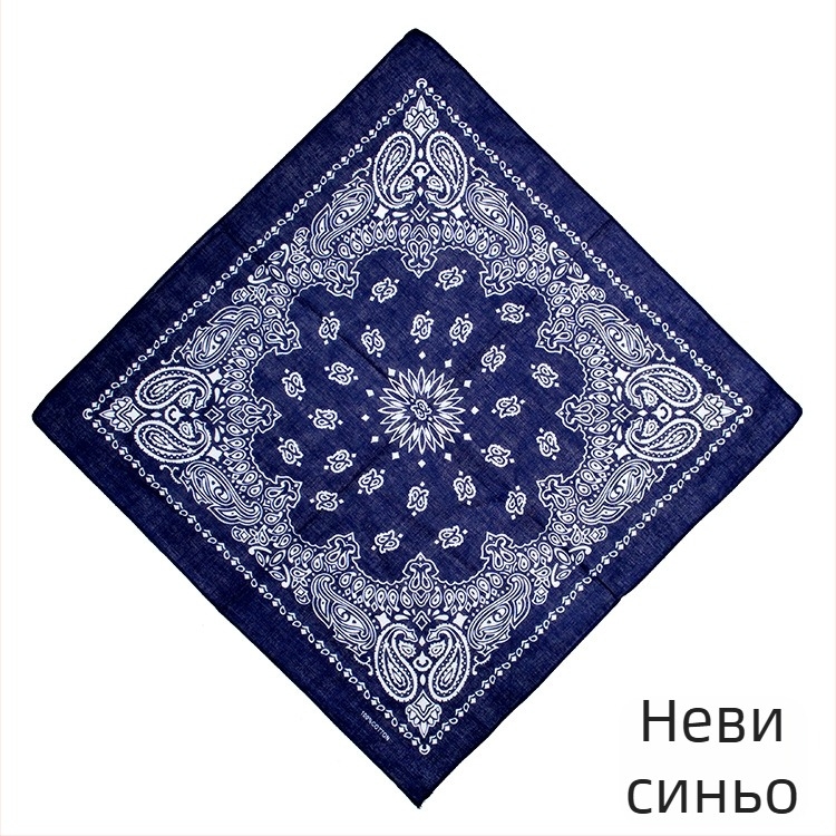 Турбан, 100% памук, геометричен принт, плоско преплитане, квадратен стил, печат