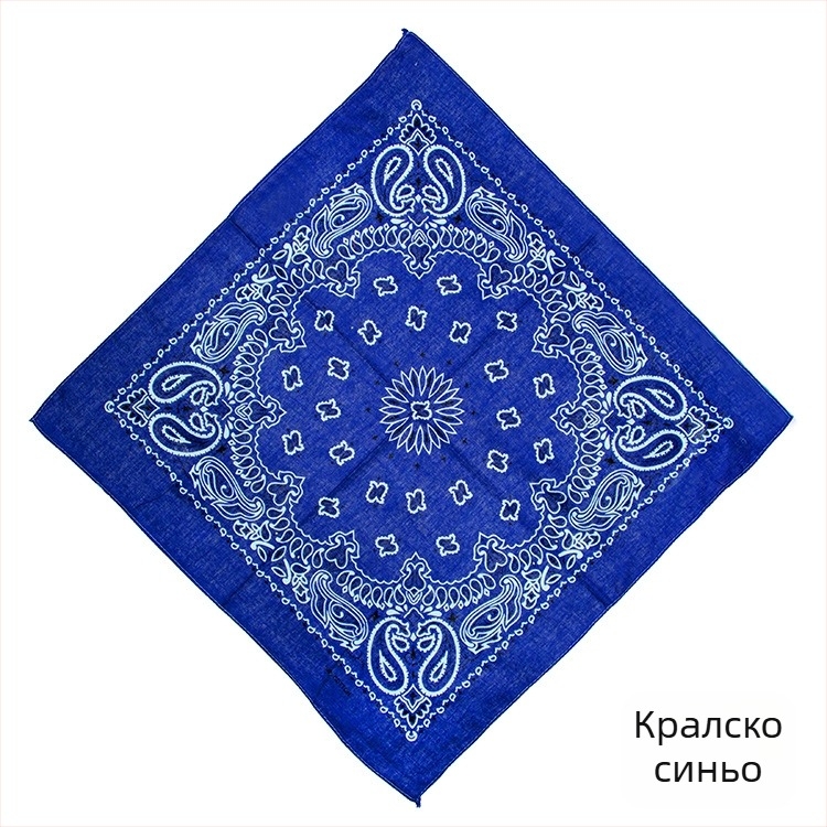 Турбан, 100% памук, геометричен принт, плоско преплитане, квадратен стил, печат