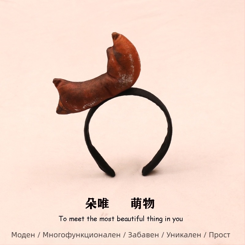 Щипка за коса с плюшени хранителни мотиви - хот-дог, хляб, зеле, плодове и зеленчуци за деца (пролет 2023)