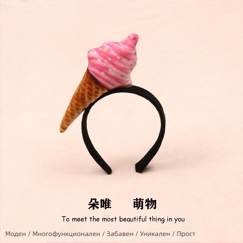 Щипка за коса с плюшени хранителни мотиви - хот-дог, хляб, зеле, плодове и зеленчуци за деца (пролет 2023)