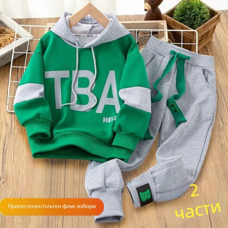 Детски двучастен костюм с дълги ръкави (плетена материя, зайчия козина 91–95%, пролет 2025)