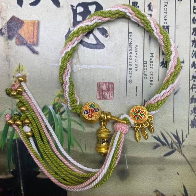 Гривна, ръчно тъкана от въже, етно стил, унисекс (Материал: въже; Обработка: тъкане; Пролет 2025; Марка: Dream cherish)