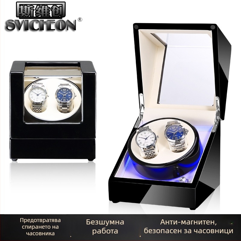 Кутия за завъртане на автоматични механични часовници | Модел SVC2000, MDF плоча с piano финиш, ръчно шлайфане и полиране | Марка svicheon/Svetron