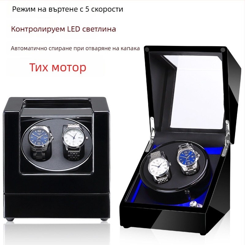 Кутия за завъртане на автоматични механични часовници | Модел SVC2000, MDF плоча с piano финиш, ръчно шлайфане и полиране | Марка svicheon/Svetron