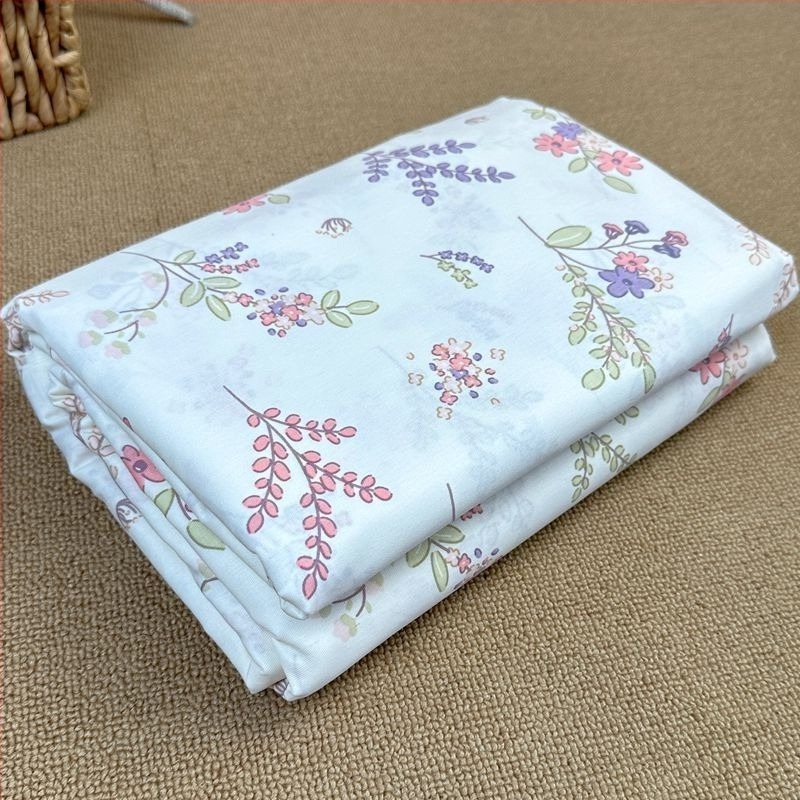 Калъф за завивка от памук, пасторален модел с растения и цветя, твил тъкан, реактивно печатане и боядисване