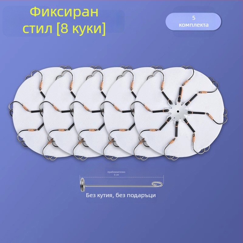 Комплект обръщащи куки №8 за риболов в резервоар, опаковка 1 бр.