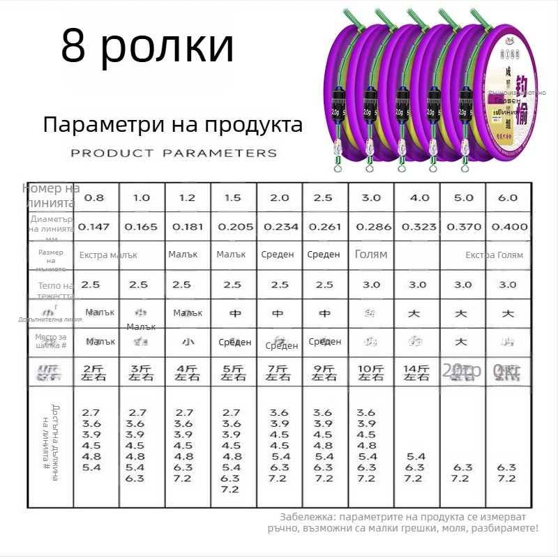 Златна нишкова риболовна линия – комплект с предварително завързана главна линия, готов продукт, мек комплект