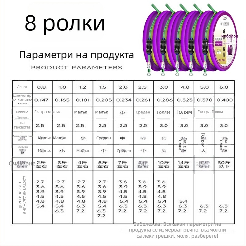 Златна нишкова риболовна линия – комплект с предварително завързана главна линия, готов продукт, мек комплект