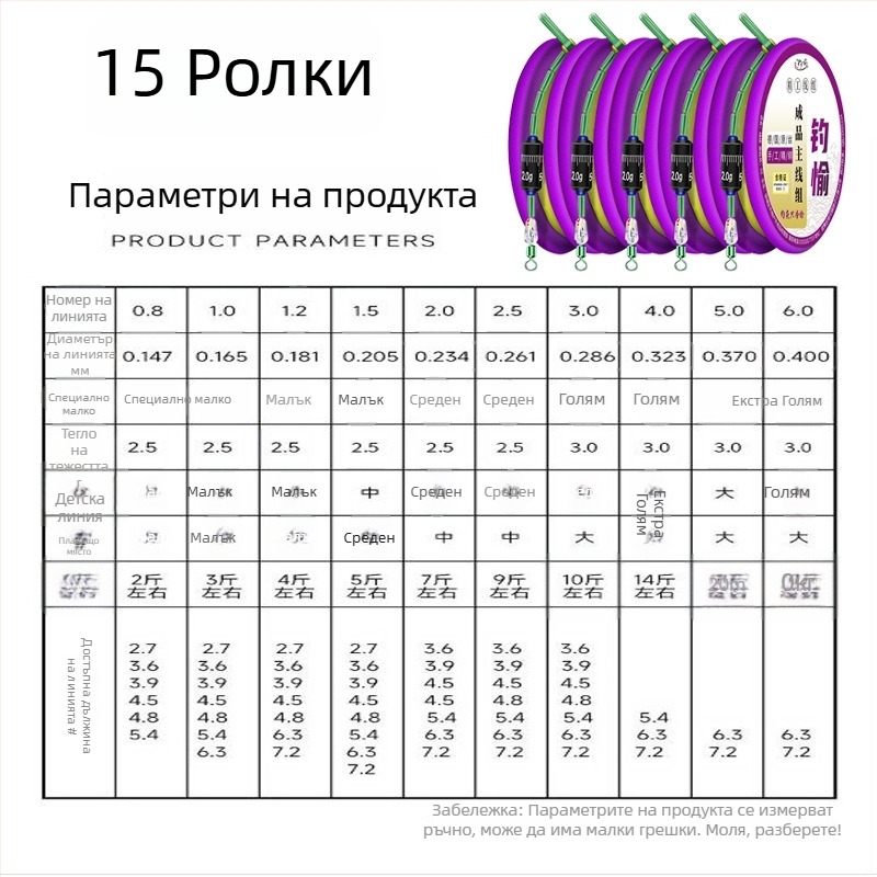 Златна нишкова риболовна линия – комплект с предварително завързана главна линия, готов продукт, мек комплект