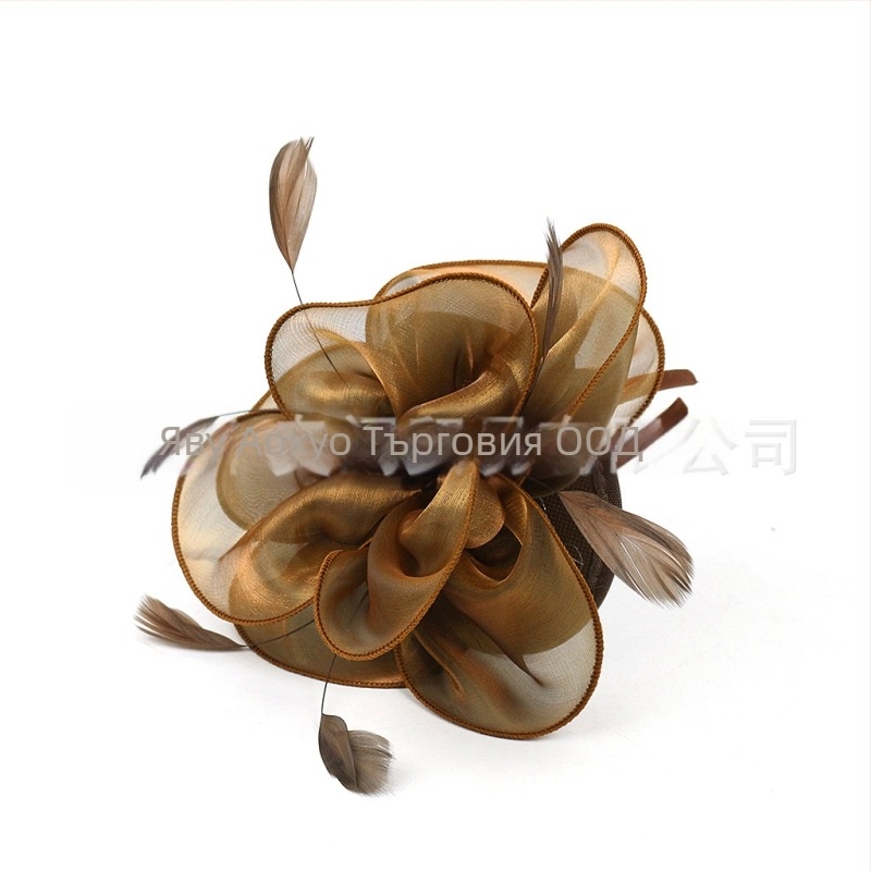 Сватбен аксесоар за коса от пера, винтидж стил, ръчна изработка, есен 2023