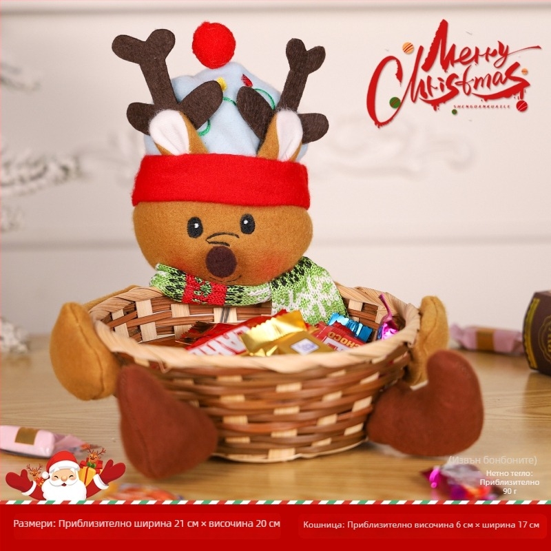 Меламинов кошничка за коледни бонбони, капацитет под 100 ml, произход Пекин, биоразградима, микровълнова не е подходяща