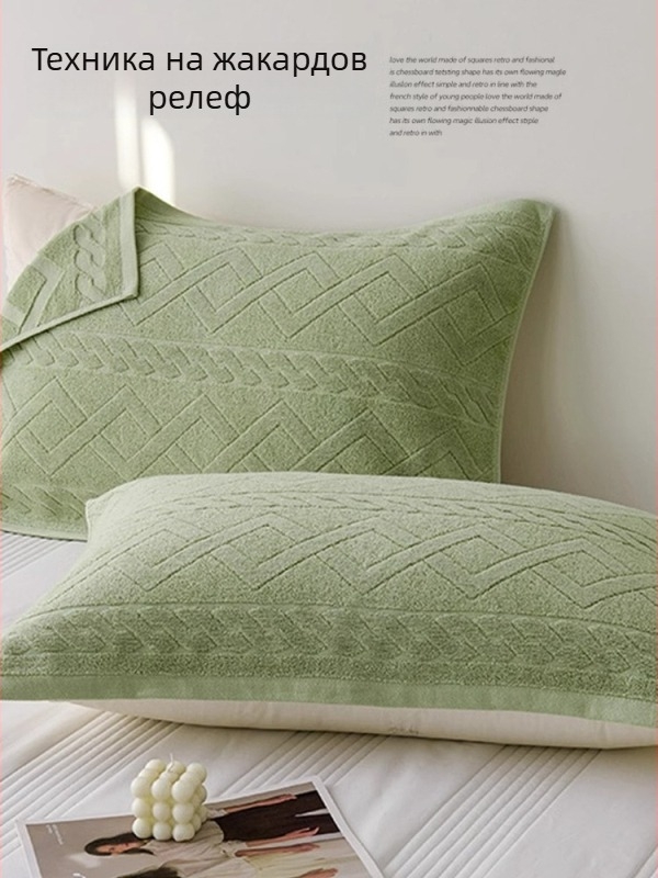 Двойка калъфки за възглавници от 100% памук, подходящи за всички сезони, антихлъзгащи се, модел Sy25316yhs03