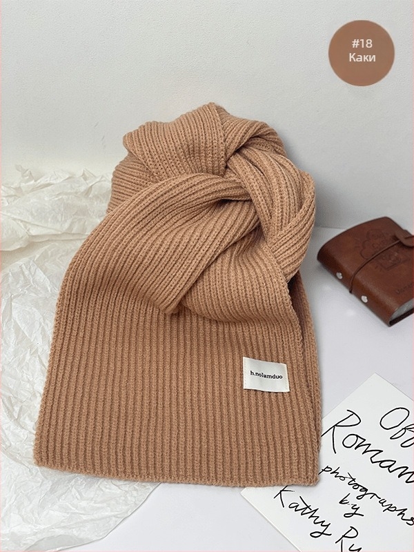 Шал в корейски стил, плетен, изкуствен кашмир/акрил, подходящ за зима, пролет и есен, стартирал през лятото на 2025 г.