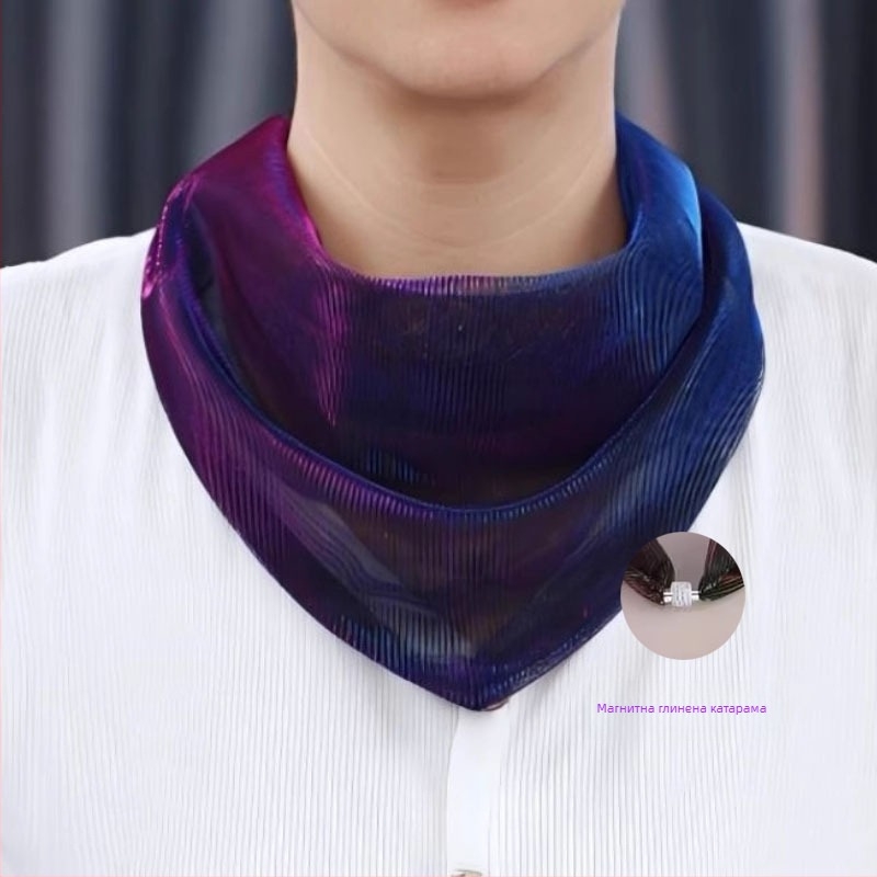 Полиестерен триъгълен шал, съдържа над 96% полиестер, плоско тъкане, летен релиз 2025, стил ниша