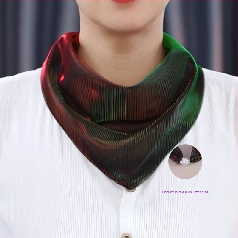 Полиестерен триъгълен шал, съдържа над 96% полиестер, плоско тъкане, летен релиз 2025, стил ниша