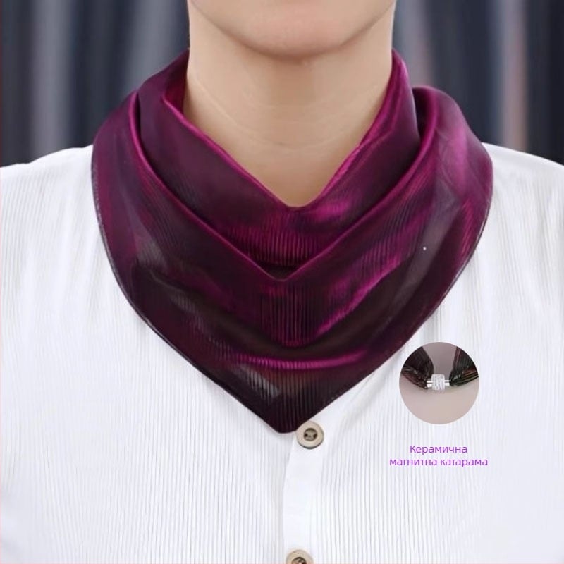 Полиестерен триъгълен шал, съдържа над 96% полиестер, плоско тъкане, летен релиз 2025, стил ниша