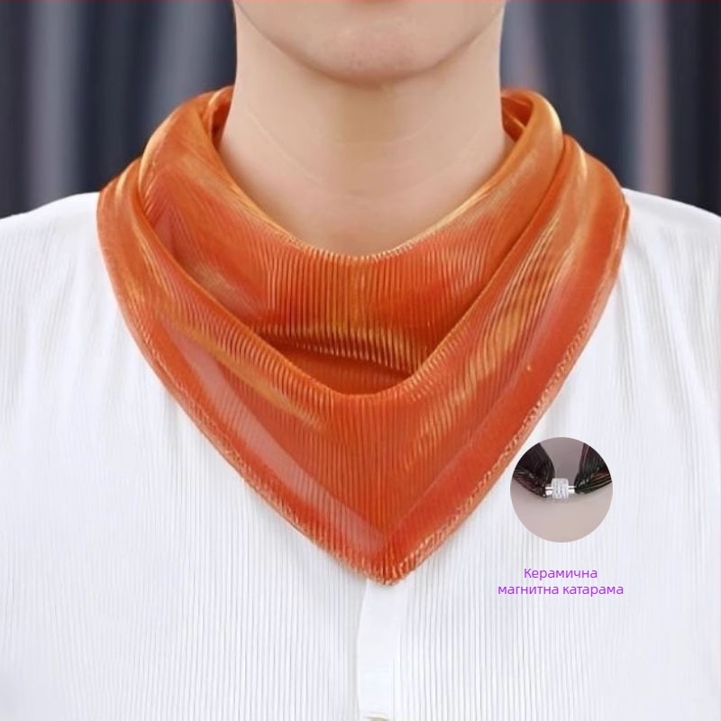 Полиестерен триъгълен шал, съдържа над 96% полиестер, плоско тъкане, летен релиз 2025, стил ниша