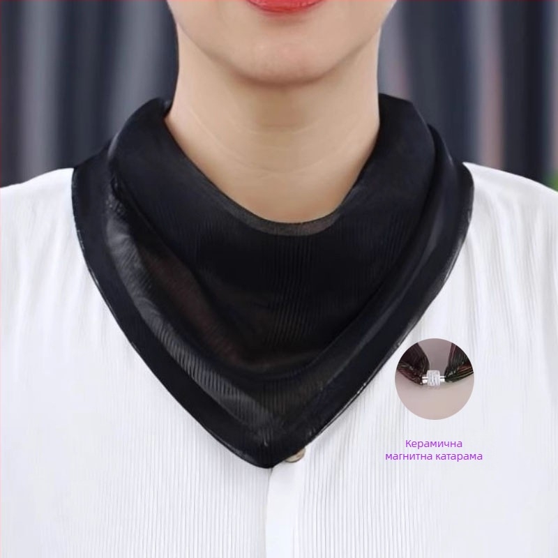 Полиестерен триъгълен шал, съдържа над 96% полиестер, плоско тъкане, летен релиз 2025, стил ниша