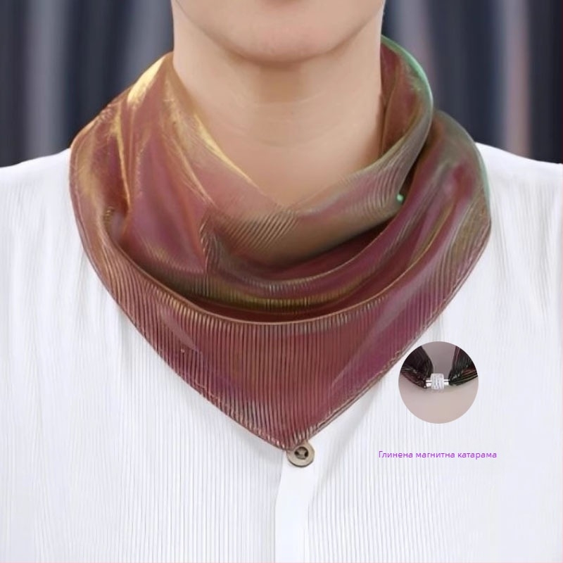 Полиестерен триъгълен шал, съдържа над 96% полиестер, плоско тъкане, летен релиз 2025, стил ниша