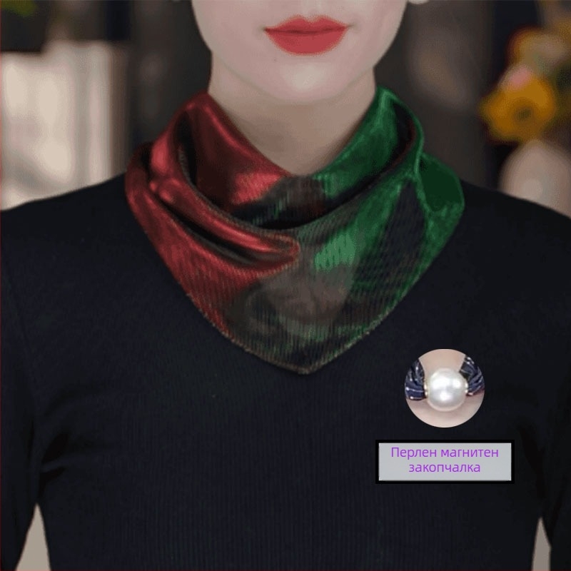 Полиестерен триъгълен шал, съдържа над 96% полиестер, плоско тъкане, летен релиз 2025, стил ниша