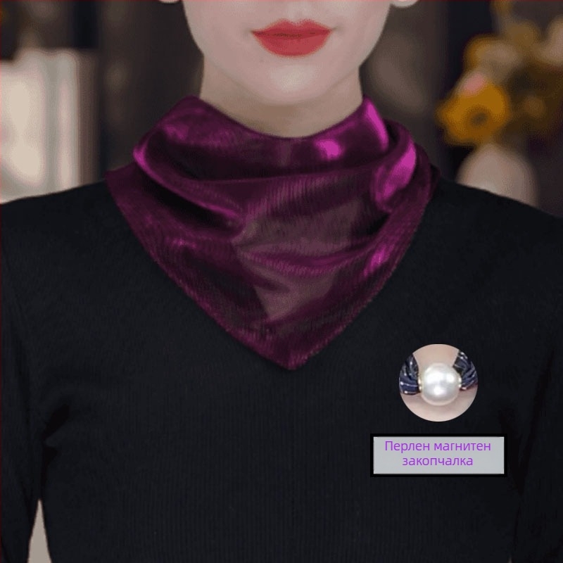 Полиестерен триъгълен шал, съдържа над 96% полиестер, плоско тъкане, летен релиз 2025, стил ниша