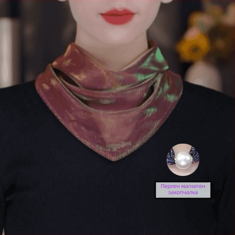 Полиестерен триъгълен шал, съдържа над 96% полиестер, плоско тъкане, летен релиз 2025, стил ниша