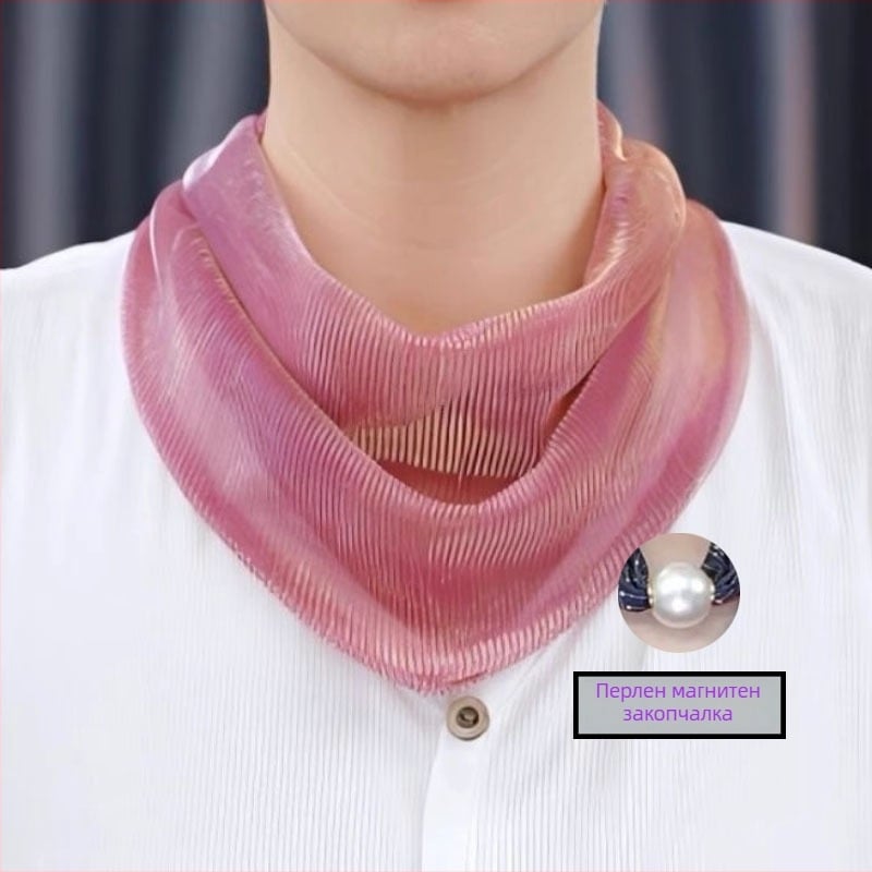 Полиестерен триъгълен шал, съдържа над 96% полиестер, плоско тъкане, летен релиз 2025, стил ниша