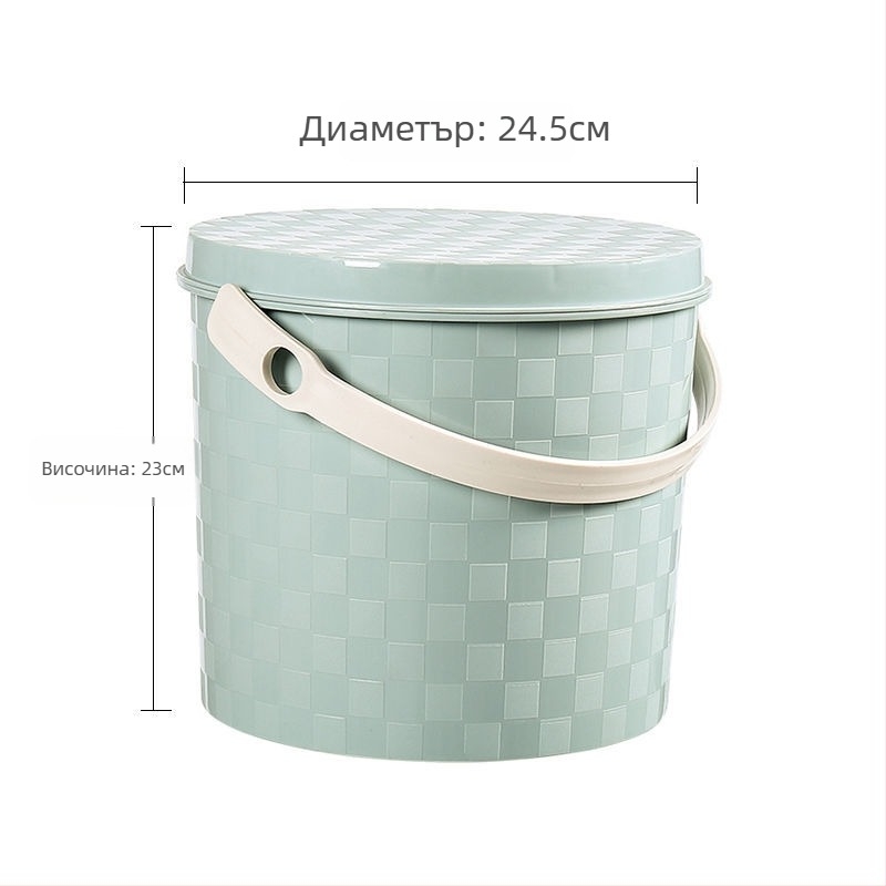 Пластмасова преносима кофа с дръжка и капак за домашна употреба, подходяща за риболов, миене на автомобил и съхранение