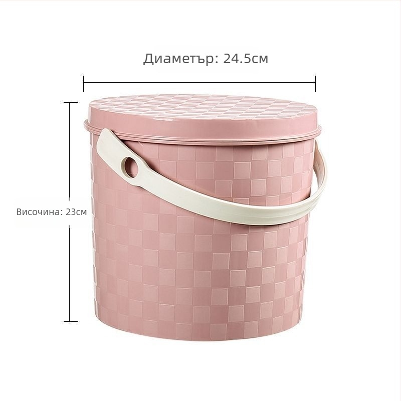 Пластмасова преносима кофа с дръжка и капак за домашна употреба, подходяща за риболов, миене на автомобил и съхранение