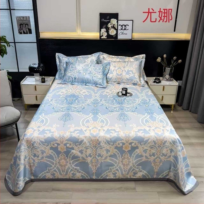 Комплект матове от ледена коприна, сгъваем пасторален стил, печат върху тъкан, химическо влакно