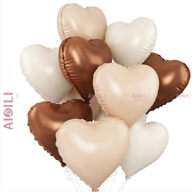 Балони от алуминиево фолио със сърцевидна форма, комплект 12 бр., Aubrey, за рожден ден и Ден на влюбените