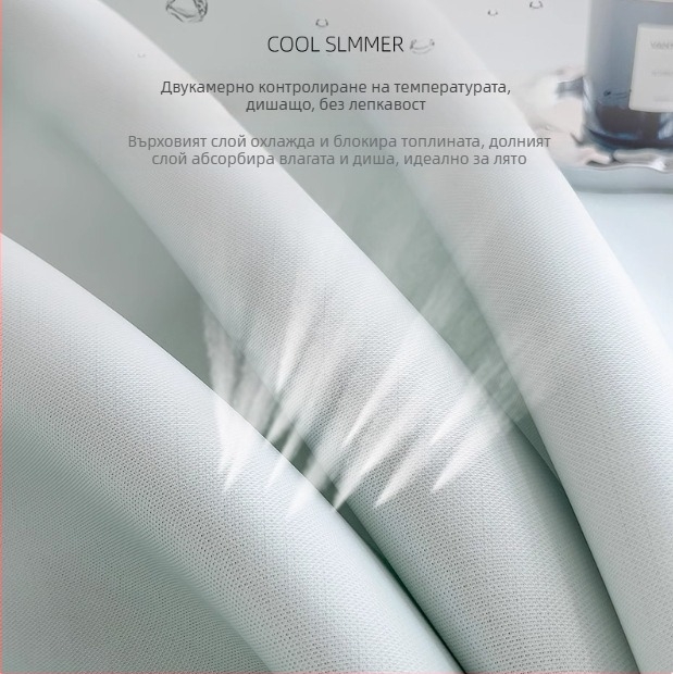 Матсет за легло от вискозно влакно (ледено-ситна коприна), сгъваем луксозен стил, бродирана тъкан, машинно пране