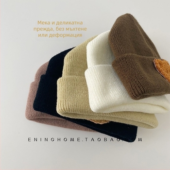 Бебешка плетена шапка с куполна корона, ръб eaves, слънцезащита, за 6–12 месеца, жакард INS wind стил