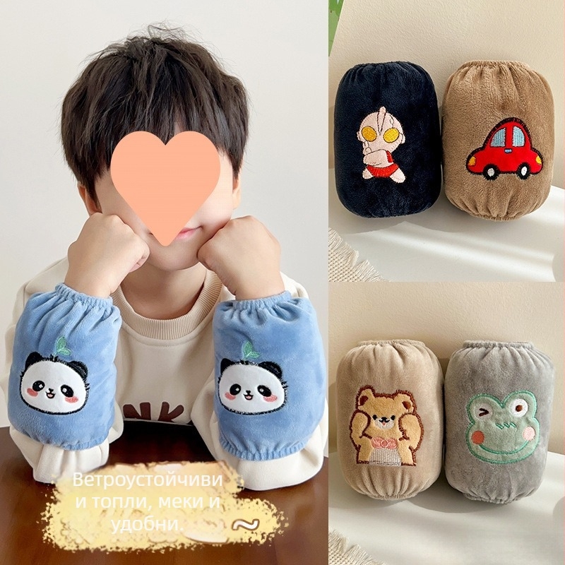 Детски рукавчета за защита от замърсяване със карикатурен дизайн, анти-замърсяващи и устойчиви на петна, унисекс, за зима, пролет и есен, аутъм 2024