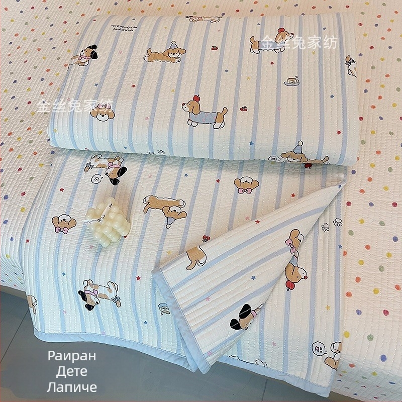 Комплект покривала за легло от три части, 100% памук, шарка на райета, тъкана твил, реактивен печат, подходящ за всички сезони