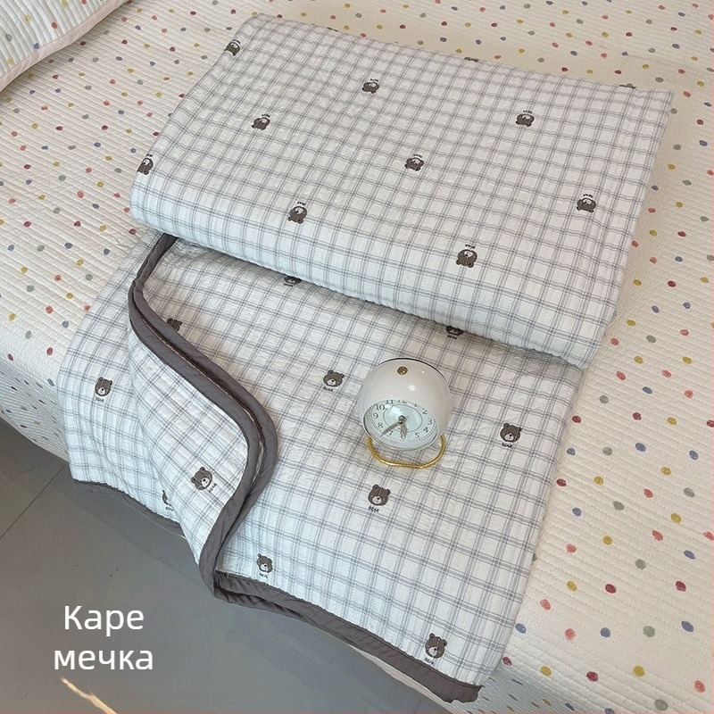 Комплект покривала за легло от три части, 100% памук, шарка на райета, тъкана твил, реактивен печат, подходящ за всички сезони