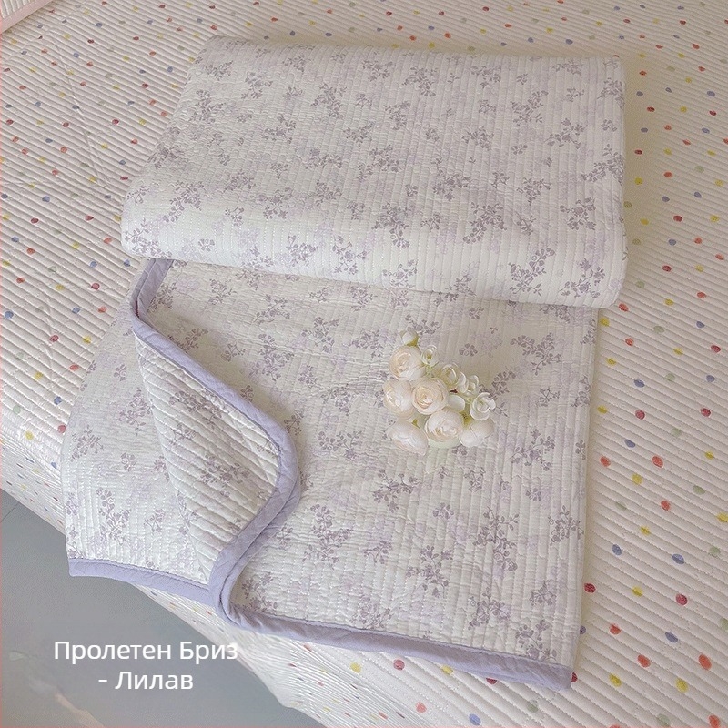 Комплект покривала за легло от три части, 100% памук, шарка на райета, тъкана твил, реактивен печат, подходящ за всички сезони