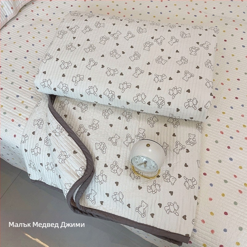 Комплект покривала за легло от три части, 100% памук, шарка на райета, тъкана твил, реактивен печат, подходящ за всички сезони