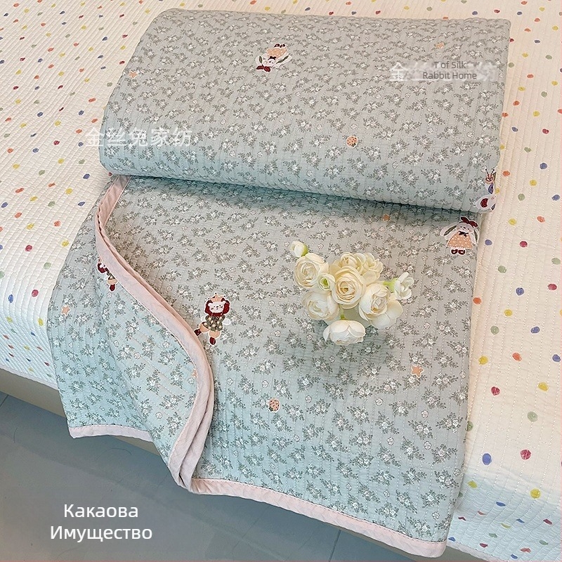 Комплект покривала за легло от три части, 100% памук, шарка на райета, тъкана твил, реактивен печат, подходящ за всички сезони