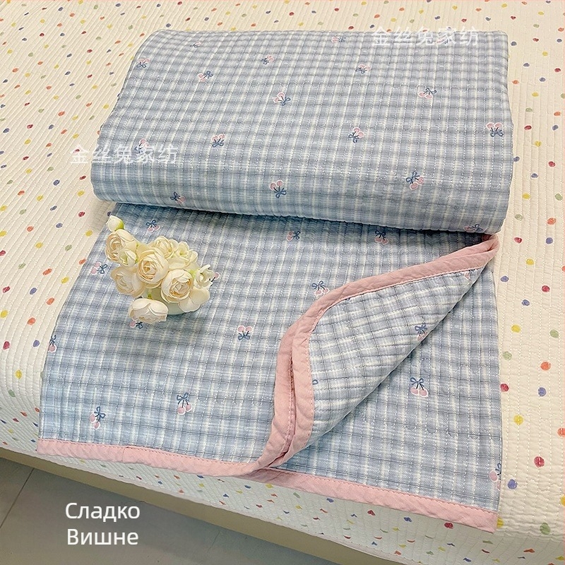 Комплект покривала за легло от три части, 100% памук, шарка на райета, тъкана твил, реактивен печат, подходящ за всички сезони