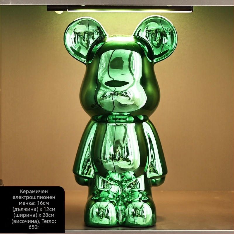 Декоративни керамични мечки фигури с електроплакиране, стил лайт лукс за модерен дом, персонализируеми