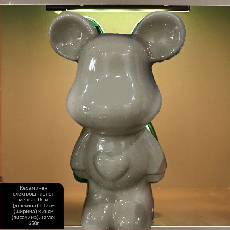 Декоративни керамични мечки фигури с електроплакиране, стил лайт лукс за модерен дом, персонализируеми