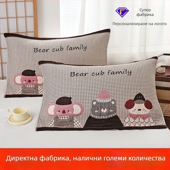 Покривка за възглавница, чист памук, печат на лого, персонализиране налично, готова за частни марки