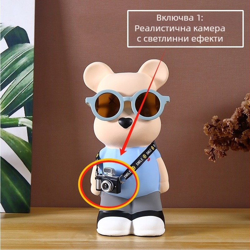 Керамична мечка фигура, скандинавски стил (Материал: керамика; Подходящ подарък: персонален подарък; Поводи: Коледа, рожден ден)