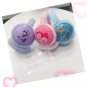 Детски плюшени ушни предпазители – карикатурен стил, регулируеми, зимно топло, за външни условия